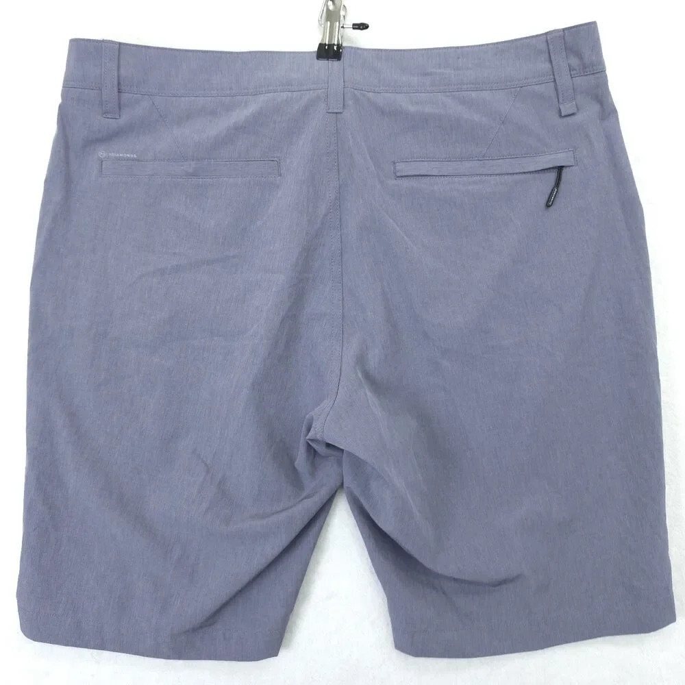 7Diamonds Aeroplane Performance Shorts Blue Mens Size 35 Flat Front